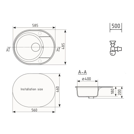 Кухонная мойка Ulgran Quartz Nora 585-02, лен