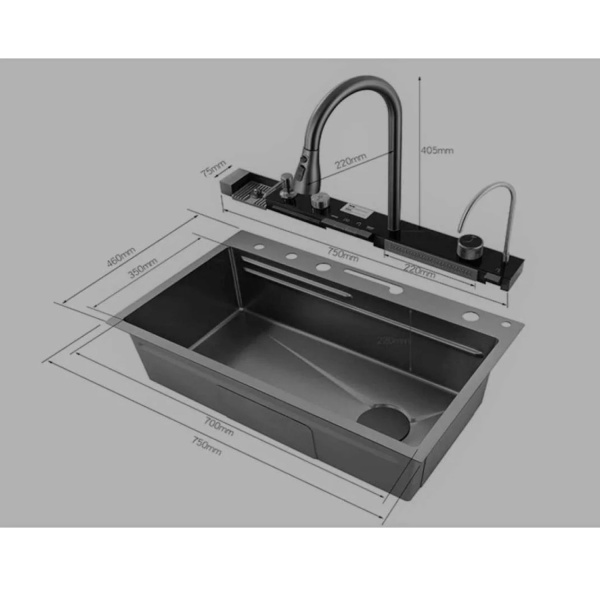 Многофункциональная кухонная мойка Savol S-SC002L, сатин