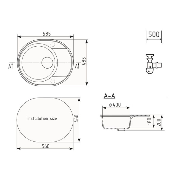 Кухонная мойка Ulgran Quartz Nora 585-02, лен