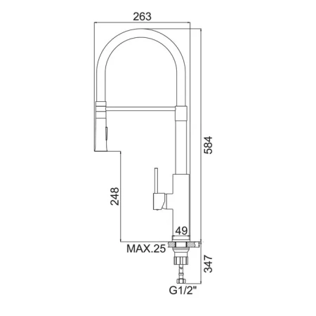 Смеситель для кухни Accoona А4890WF-1 гибкий излив с держателем, черный/золото