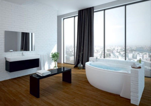 Акриловая ванна Aquatek Бетта 160x95 BET160-0000028 правая, с фронтальным экраном, вклеенный каркас