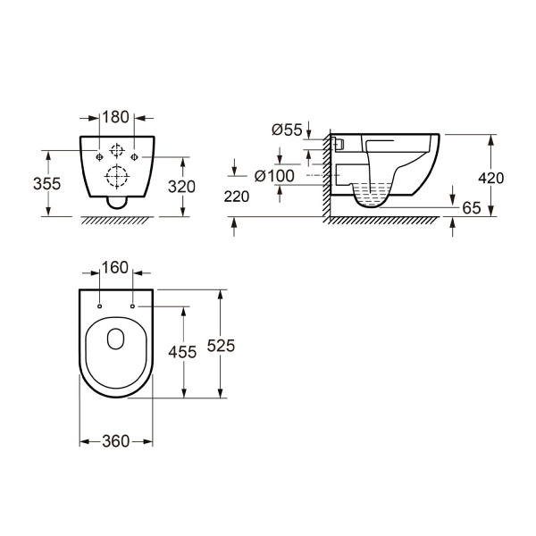 Чаша подвесного унитаза Wellsee  Chalice Perfection 182609000