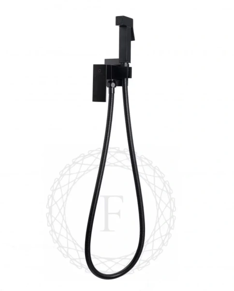 Смеситель встраиваемый с гигиеническим душем FILARETE Fing FL101 Черный матовый