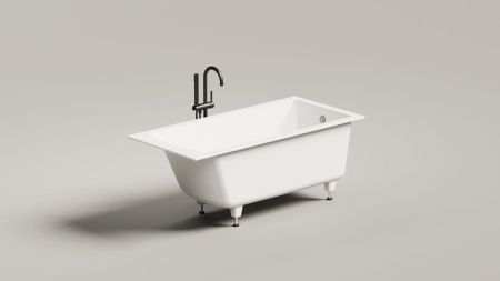 Ванна встраиваемая Salini CASCATA 150x70, S-Sense, матовый белый 105011M