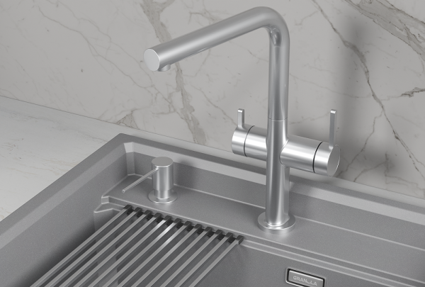 Смеситель для кухни Granula Kitchen Space 8276 нержавеющая сталь, подключение к фильтру