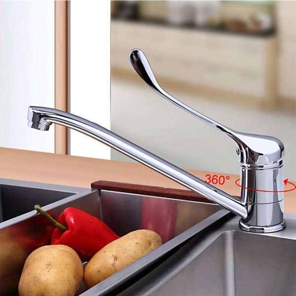 Смеситель для кухни с хирургической ручкой FRAP F4254, хром
