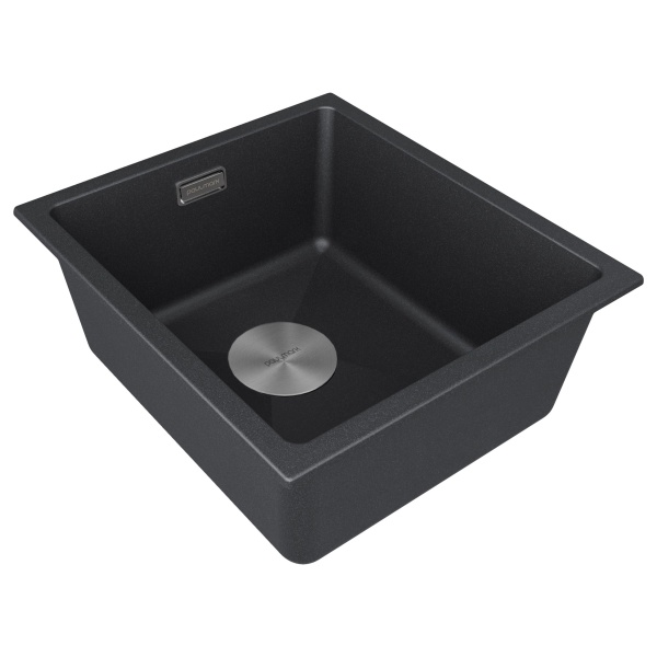 Мойка LUMI 41UNI, IT-GRANIT, LU41-BL, черный гранит, 410х460, Paulmark