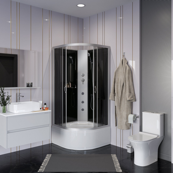 Душевая кабина Niagara Classic NG-2509-14BKG 100х100х200, высокий поддон 40 см, стекло тонированное