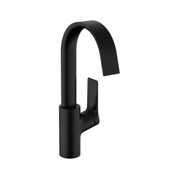 Hansgrohe Vivenis Смеситель для раковины 210 с поворотным изливом без сливного гарнитура черный матовый 75032670