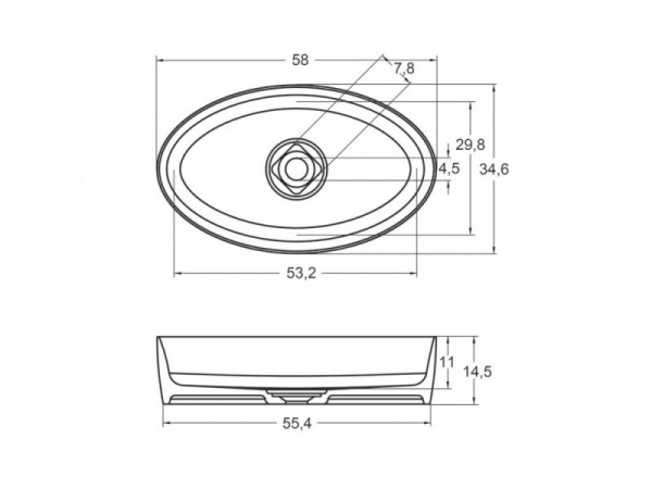 Раковина Riho Oval 58 F70028