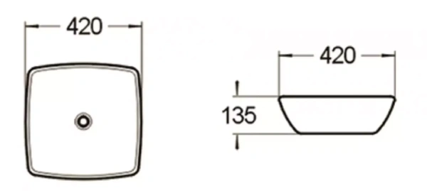 Раковина керамическая (накладная)  SantiLine SL-1044
