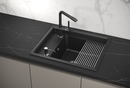Мойка для кухни Granula Kitchen Space 6004 шварц, 60х51 см, прямоугольная