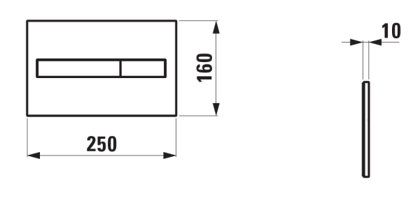 Клавиша смыва Laufen installation system матовая, пластик, механическая, хром 8.9566.1.007.000.1