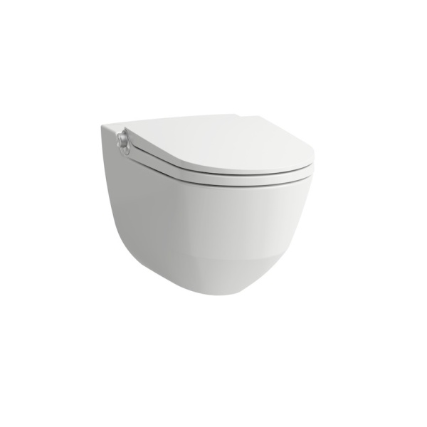 Подвесной электронный унитаз Cleanet Riva 39,5х60 см, белый матовый, безободковый, функция биде, с сиденьем 8.2069.1.757.000.1