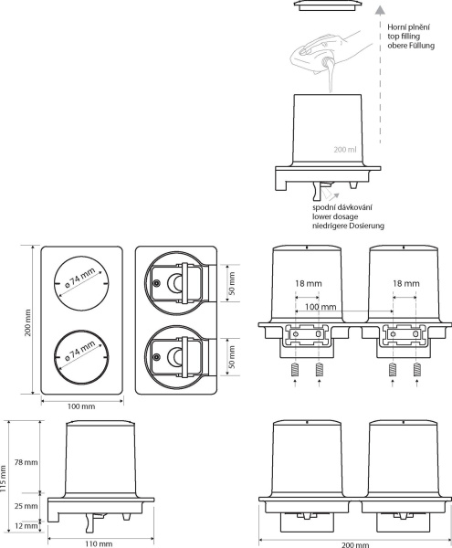 Дозатор для жидкого мыла Bemeta Organic 157109271 двойной