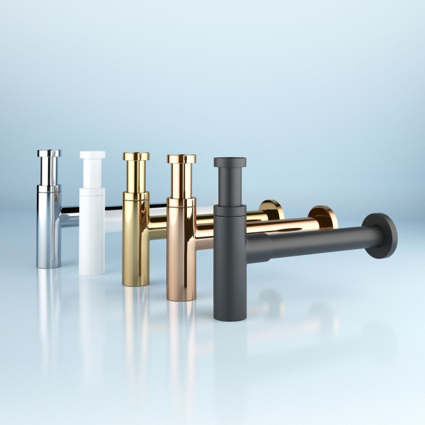 Набор 2 в 1 Wellsee Drainage System 182120003, сифон для раковины, донный клапан, матовый черный