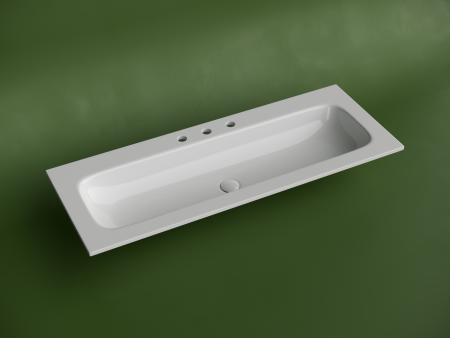 Раковина накладная мебельная Ceramicanova Грация (Grace) прямоугольная 1210x457x137 с тремя отверстиями под смеситель цвет белый CN7024