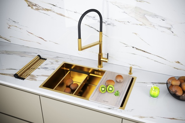 Мойка нерж. сталь NEXT-MULTI SINK 74 UNI, PM787445-BG, брашированное золото, 740х450мм, Paulmark