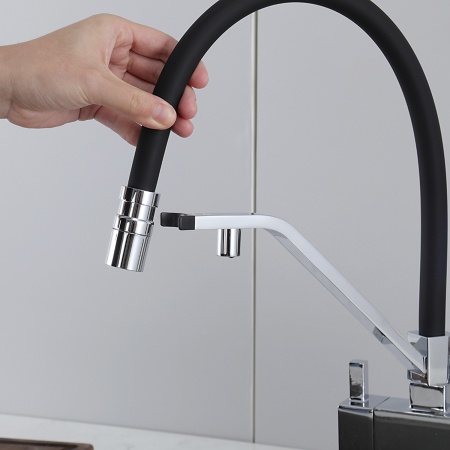 Смеситель для кухни с гибким изливом и подключением фильтра GAPPO G4395-60, хром