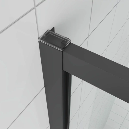 Душевая дверь Veconi Ottimo P20 B, 1100x1900, черный матовый, стекло тонированное матовое