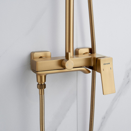 Душевая система Shevanik S4036G, золотой сатин