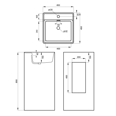Напольная раковина для ванной Wellsee Pure BY Wellsee 230716000