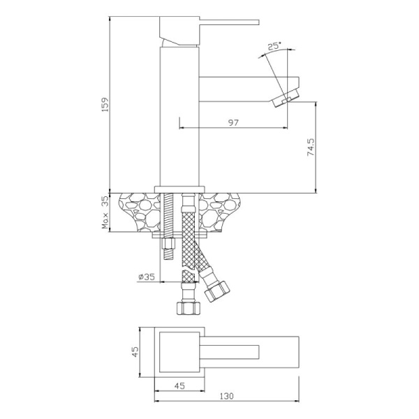 Смеситель для раковины WesnaArt KRISTAL KRI22-210, хром