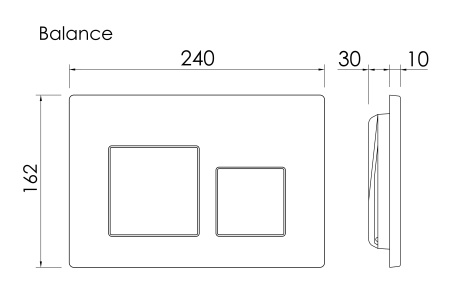 Кнопка смыва Balance, клавиши Circle, цвет брашированное золото, CN12-001BG