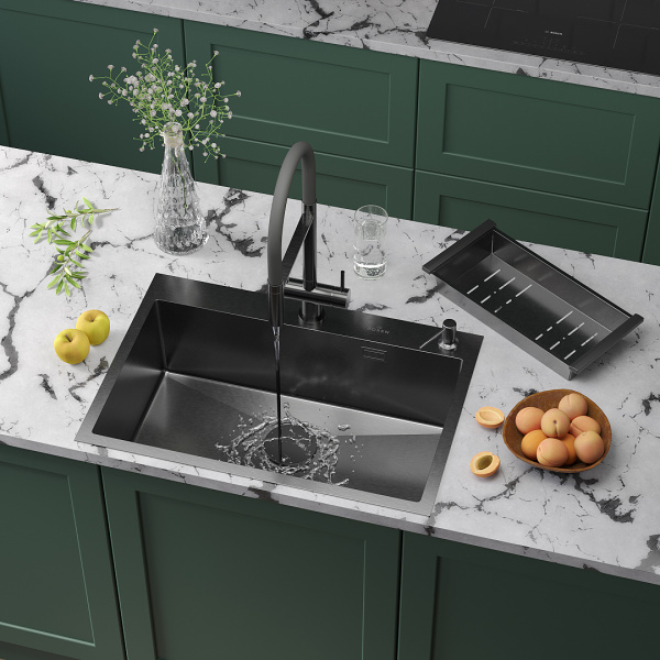 Кухонная мойка Roxen Simple 70 PVD (графит)