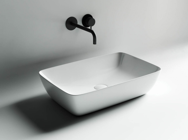 Умывальник Ceramicanova чаша FORM накладная прямоугольная 590x400x145мм