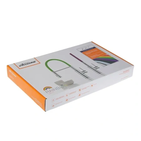 Смеситель для кухни Accoona А4890GG-1 гибкий излив с держателем, белый