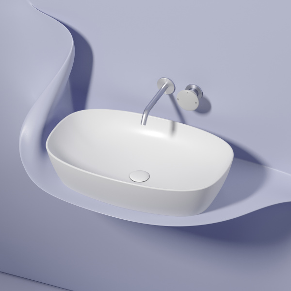 Умывальник Ceramicanova чаша накладная овальная (цвет Серый Матовый) Element 600x380x138мм