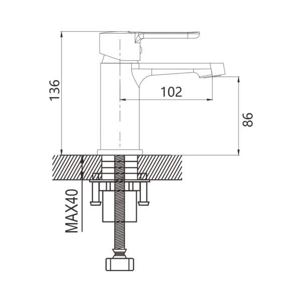 Смеситель для раковины Shevanik S8101H, черный