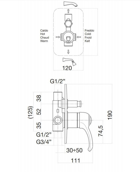 Смеситель для душа Fiore Jafar 47OO5134, золото