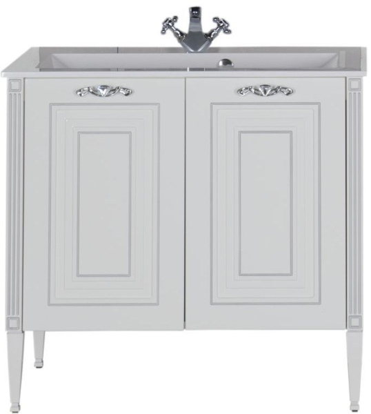 Тумба под раковину Aquanet Паола 90 белый/серебро