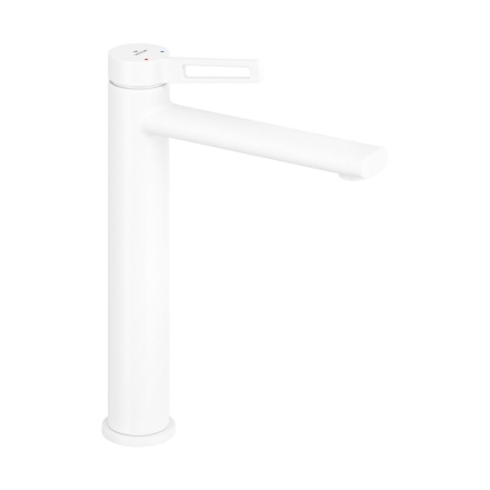 Раковина для ванной Wellsee Pure BY Wellsee 201000705 в наборе 2 в 1: прямоугольная раковина белого глянцевого цвета, высокий смеситель в цвете матовый белый
