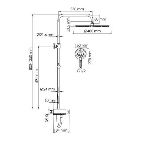 A113.117.059.CH Thermo Душевой комплект WasserKRAFT с термостатическим смесителем