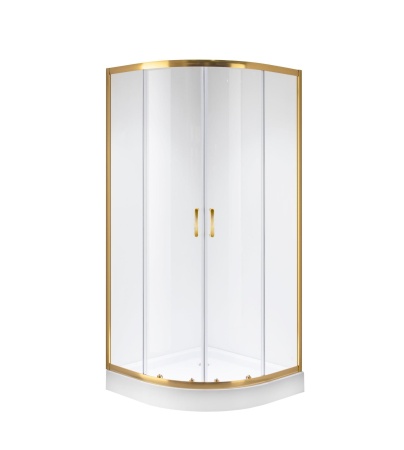 Душевое ограждение Niagara Nova NG-6406-08 GOLD 90x90x190 полукруг, двери раздвижные