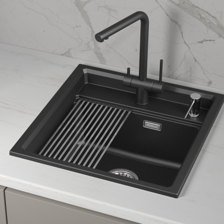 Мойка для кухни Granula Kitchen Space 5002i шварц, 50х51 см, квадратная
