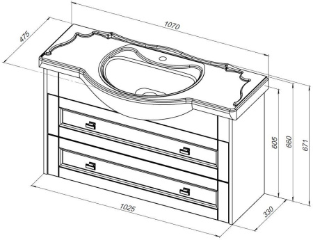 Тумба под раковину Aquanet Монте 85 белый матовый