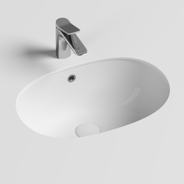 Умывальник Ceramicanova овальный встраиваемый под столешницу Element 560x420x195мм, с крепежом и шаблоном для установки