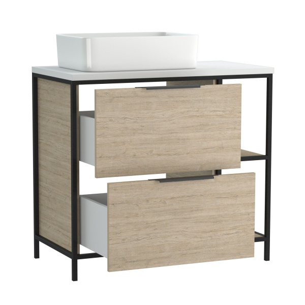 Тумба под раковину напольная Cersanit BOSQUET 80 для CREA 50 дуб, 63012