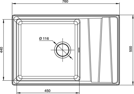 Кухонная мойка GranFest LEVEL LV-760L графит