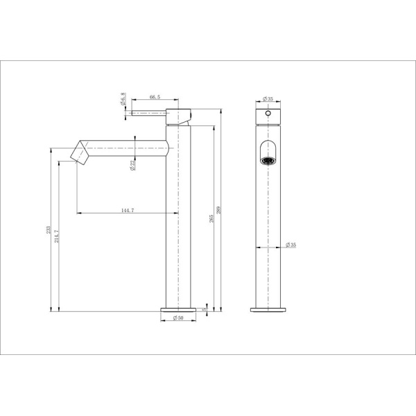 Смеситель для раковины высокий WONZON & WOGHAND, Хром (WW-H1064-CR)