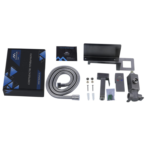 Гигиенический душ со смесителем и держателем туалетной бумаги FASHUN A57704, сатин