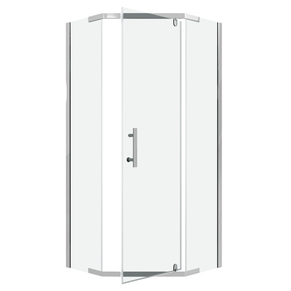 Душевое ограждение Niagara Eco NG-1009-14D (90х90х190) трапеция,распашное,хром,стекло прозрачное