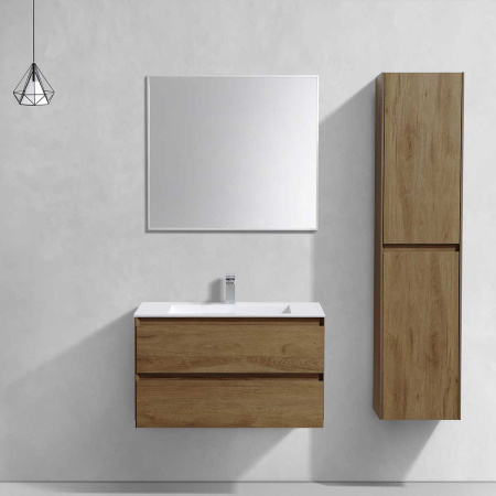 Тумба под раковину Vincea Luka 800 подвесная, 2 выкатных ящика soft-close, T.Oak