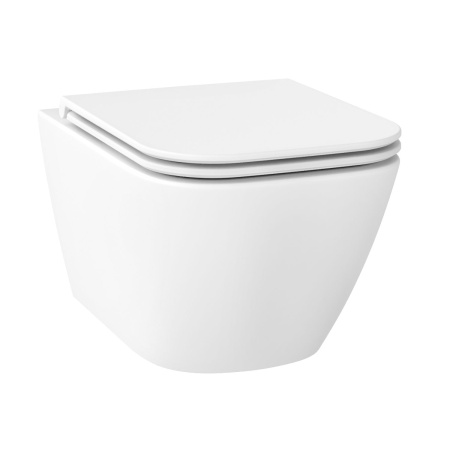 Безободковый подвесной унитаз в наборе 2 в 1: чаша подвесного унитаза, быстросъемное сиденье микролифт, цвет матовый белый Wellsee Pure BY Wellsee 182603001