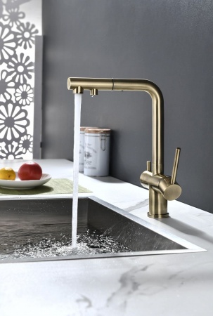 Смеситель для кухни SERPENTINE, бронза, Se213222-BR, Paulmark