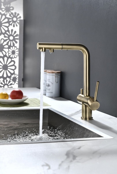 Смеситель для кухни SERPENTINE, бронза, Se213222-BR, Paulmark